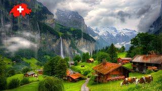 Lauterbrunnen Switzerland  Walking in the Rain. Most Beautiful Villages in Switzerland 