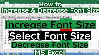 How to Increase Font Size in MS Excel  How to Decrease Font Size in MS Excel  Font Size In Excel