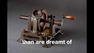Hear My Voice Graphophone with wax recording cylinder is coated with wax 1881