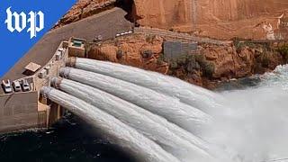 Glen Canyon Dam releases water