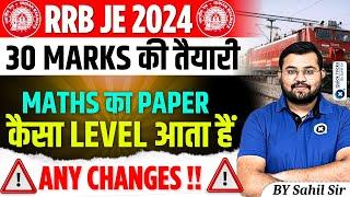 RRB JE 2024  Maths Paper Level  RRB JE Maths Questions 30 Marks Fixed Railway Maths by Sahil sir