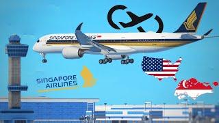 Worlds Longest Flight Infinite Flight  Singapore SIN - New York JFK  Singapore Airlines A350