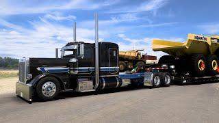 Hauling a Massive Komatsu Truck - Peterbilt 389 -  CAT Power - American Truck Simulator