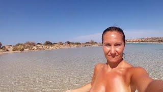 Elafonisi beach Crete Greece  Best Beach in Europe  Beach Walk To The Most Crystal Clear Water