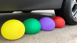 Expriment Water Balloons vs Car Crushing Crunchy and soft Things by Car Crushing with a car 