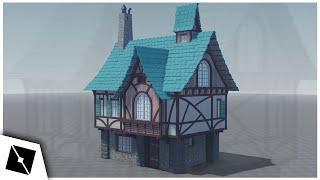 ROBLOX STUDIO  Blue Roof - Medieval House SpeedBuild