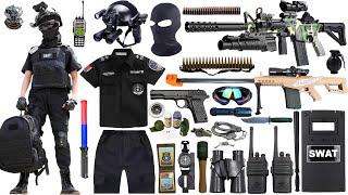 Special police weapon toy set unboxing  M416 rifle Barrett sniper gun  Glock pistol  Bomb dagger