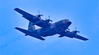 LOUD LOW PASSES    Israeli Air Force C130 Hercules & C130J Super Hercules at Belgrade Airport