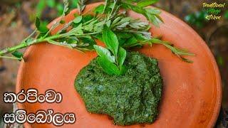 ගමේ රසට කරපිංචා සම්බෝලය  Sri Lankan Curry Leaf Sambol  Curry Leaves Chutney