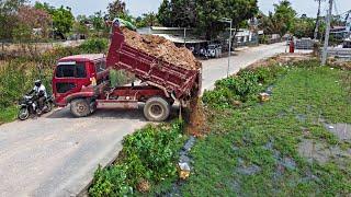 Starting New Project Lang filling on the field By Bulldozer KOMATSU D20P​  with 5ton Trucks.