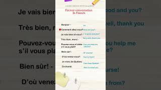 Formal conversation in French for beginners #frenchbeginner #language #pronunciation #shorts