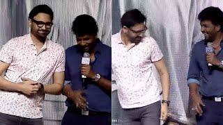 Hero Sumanth Making Fun With Satyam Rajesh @ Masooda Success Meet  Manastars