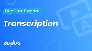 DupDub Tool Tutorial - Transcription