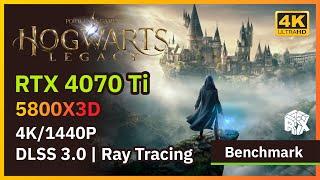 Hogwarts Legacy  RTX 4070Ti + 5800X3D  DLSS 3.0  Ray Tracing  4K & 1440P  Ultra  FPS Benchmark