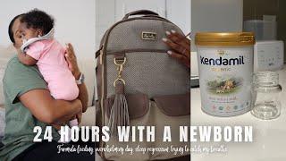 VLOGMAS  24 HOURS WITH A NEWBORN formula feeding feeling overwhelmed