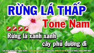 Karaoke Rừng Lá Thấp Tone Nam  Nhạc Sống Mới Karaoke Huỳnh Lê