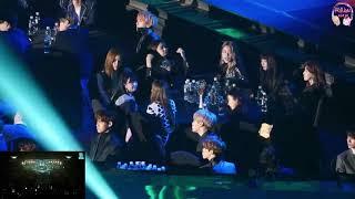 BLACKPINK and Red Velvet reaction to BTS - DNA encore at 27th Seoul Music Awards 방탄소년단