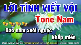 Lời Tình Viết Vội Karaoke  Nhạc Sống Tone Nam Dễ Hát  Karaoke Huỳnh Lê