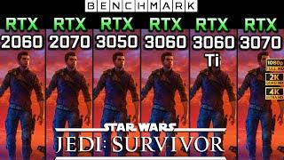 Star Wars Jedi Survivor  RTX 2060 vs RTX 2070 vs RTX 3050 vs RTX 3060 vs RTX 3060 Ti vs RTX 3070