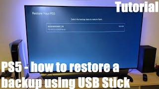 How to restore a backup on your Sony Playstation 5 PS5 next-gen console using a USB Stick DIY