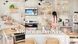 kitchen makeover vlog HUGE transformation satisfying organization retro decor pinterest inspired