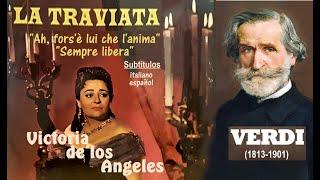 La Traviata excerpts Verdi 1853  Victoria de los Ángeles - Subts. italiano-español