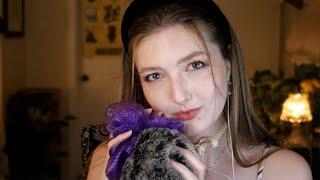 ASMR Unintelligible Whispers & Loofah Sounds 