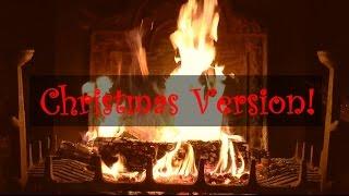 Yule Log Fireplace with Christmas Music Jazz