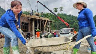 The girl returned home to work as a construction assistant pouring concrete floors.