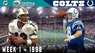 Peyton Mannings FIRST Game Dolphins vs. Colts 1998  NFL Classic Game Highlights