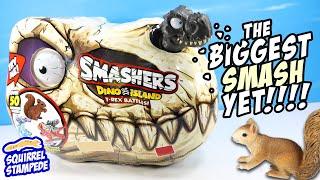 SMASHERS Dino Island T Rex Battles Tyrannosaurus Fossil Skull Cracking Experience Review