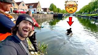 Magnet Fishing for Treasure in Very Old City Canals CRAZY