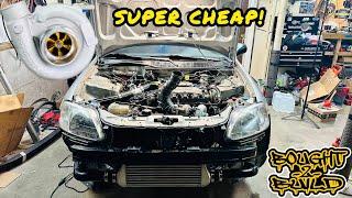 SUPER CHEAP TURBO BUILD START TO FINISH ON THE $500 CIVIC