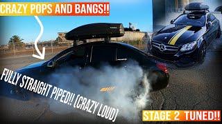 Stage 2 Tuned Mercedes C300 CRAZY POPS AND BANGS