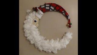 DOLLAR TREE DIY CRESCENT MOON SANTA WREATH