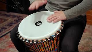 Meinl Percussion 14 Rope Tuned Travel Djembe Synthetic Head Pat. Kenyan Quilt PADJ2-XL-F