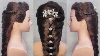 The best wedding hairstyle  Big braid hairstyle for long hair  beautiful wedding hairstyle