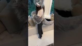 How to make a tailwith no foam #therianthropy #therian #quadrobics #mask #tail #paws￼￼