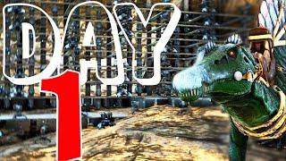 Claiming the BIGGEST CAVE on Day 1 - Ark PvP