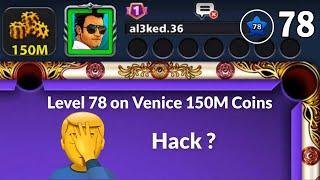 Level 78 on Venice 150M Coins  8 ball pool Total Winnings 5552.33B Level 942