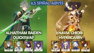 Alhaitham Raiden & Navia Chiori - 4.5 Spiral Abyss - Genshin Impact