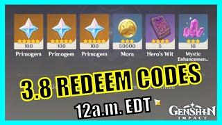 EXPIRED 3.8 Livestream Redeem Codes Expires 12am 23 JUN EDT - Genshin Impact