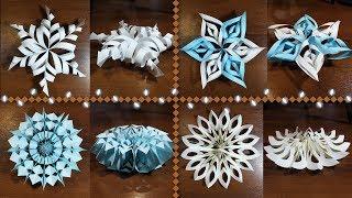 TOP 4 SNOWFLIES  FROM PAPER 3d and beautiful  How to make a snowflake out of paper