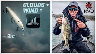 Jerkbait Bass Fishing with KVD  Wind and Overcast Tips