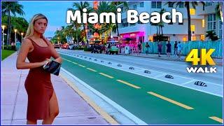 【4K】𝐖𝐀𝐋𝐊  MIAMI ️ Beach  USA   4K video 𝐇𝐃𝐑  Ocean Drive