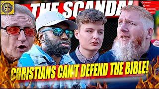 The Scandals & Controversy of the Bible  Hamza & Christians Speakers corner