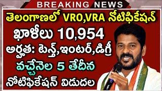 Telangana VROVRA Notification 2024 release Latest News - re-entry of VRO VRA System in Telangana