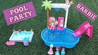 Barbie Pool Party  Water Fun  Eshal and Hareem