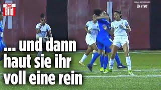 Beim Frauen-Fußball in Panama Prügel-Spiel und brutale Gesichtsschläge  Viral daneben