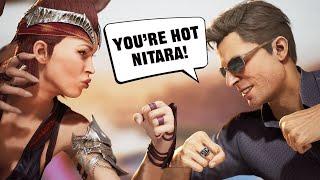 Mortal Kombat 1 - Nitara Megan Fox & Johnny Cage Flirting Intro Dialogues